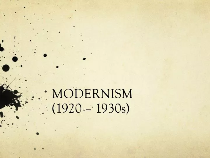 modernism 1920 1930s