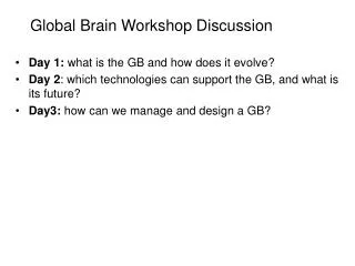 Global Brain Workshop Discussion