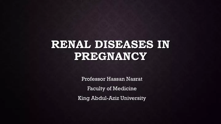 renal diseases in pregnancy