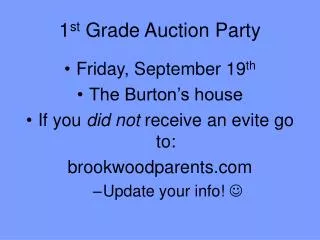 1 st Grade Auction Party