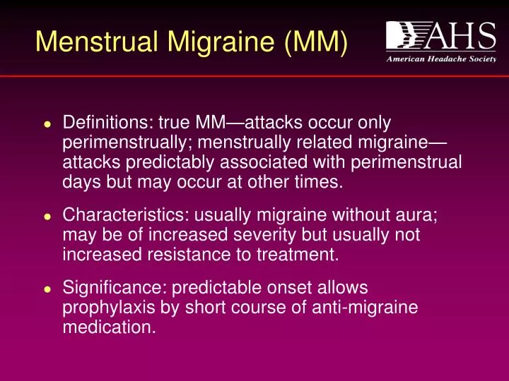 menstrual migraine mm