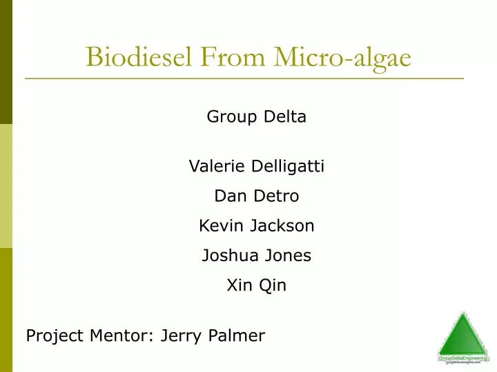 biodiesel from micro algae