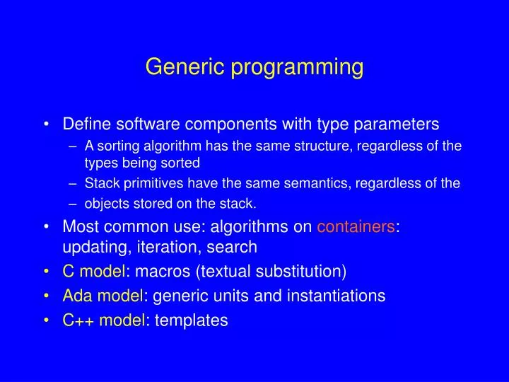 generic programming