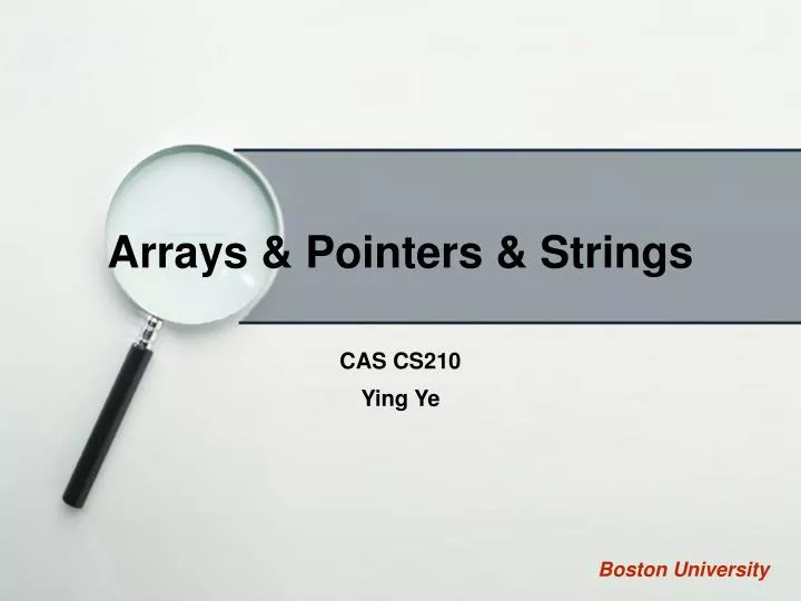 arrays pointers strings