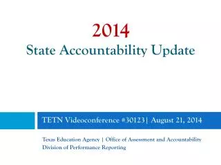 TETN Videoconference #30123 | August 21, 2014