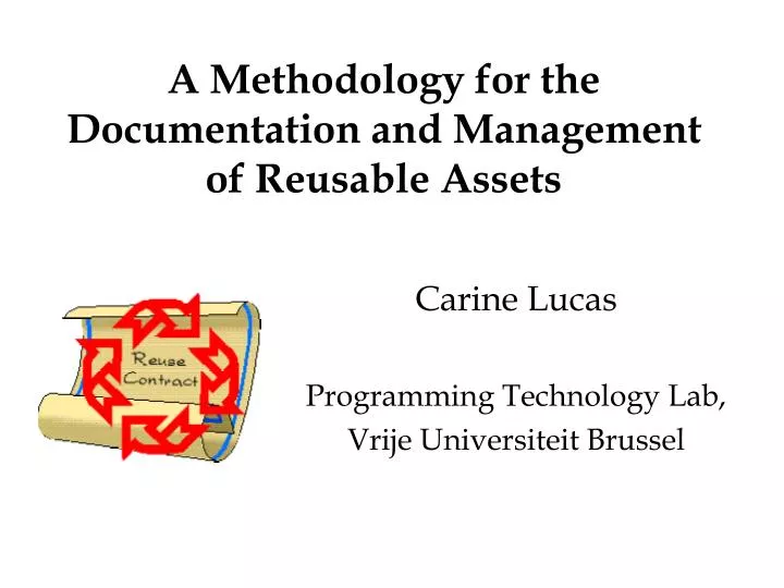 a methodology for the documentation and management of reusable assets