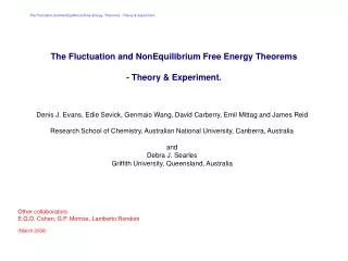 The Fluctuation and NonEquilibrium Free Energy Theorems - Theory &amp; Experiment.