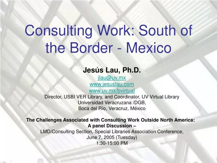 consulting work south of the border mexico