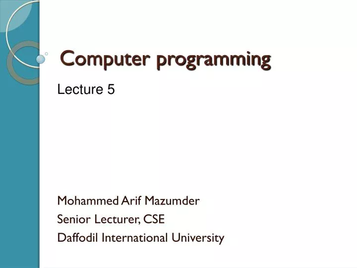 computer programming