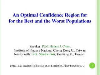 An Optimal Confidence Region for for the Best and the Worst Populations