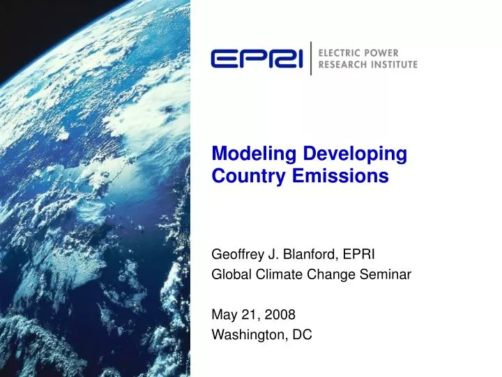modeling developing country emissions