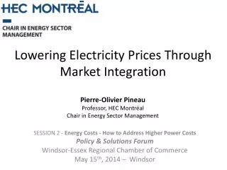Lowering Electricity Prices Through Market Integration