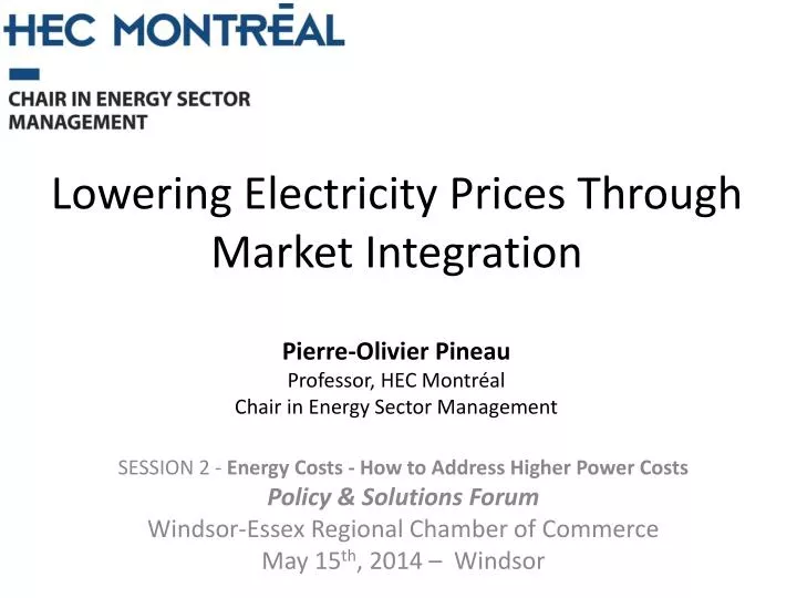 lowering electricity prices through market integration