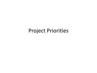 Project Priorities