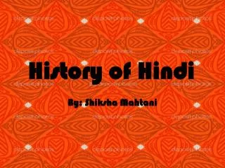 History of Hindi