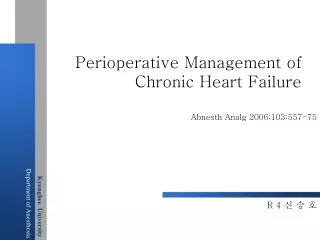 Perioperative Management of Chronic Heart Failure