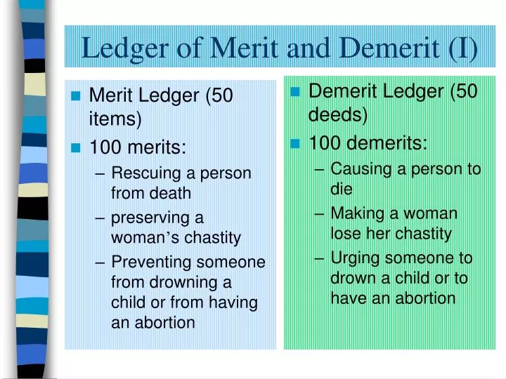 ledger of merit and demerit i