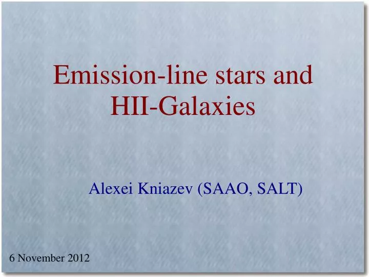 emission line stars and hii galaxies