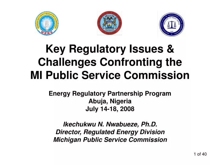 key regulatory issues challenges confronting the mi public service commission