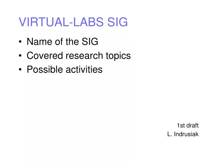 virtual labs sig