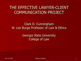 Initiated in 1998 by Washington University and the Centre for Legal Education in Australia