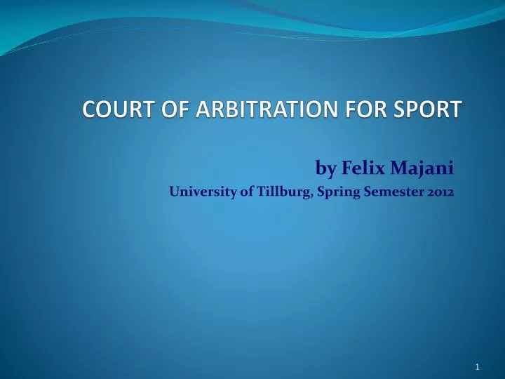 court of arbitration for sport
