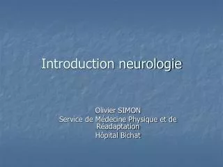 introduction neurologie