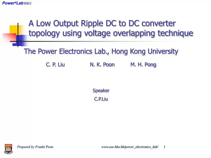 a low output ripple dc to dc converter topology using voltage overlapping technique