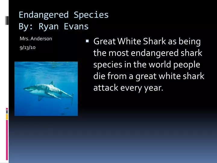 endangered species by ryan evans