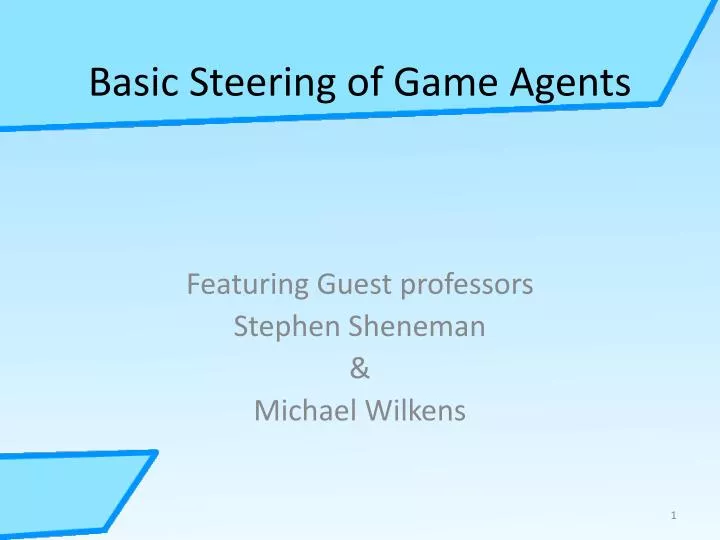basic steering of game agents