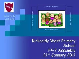 Kirkcaldy West Primary School P4-7 Assembly 21 st January 2011
