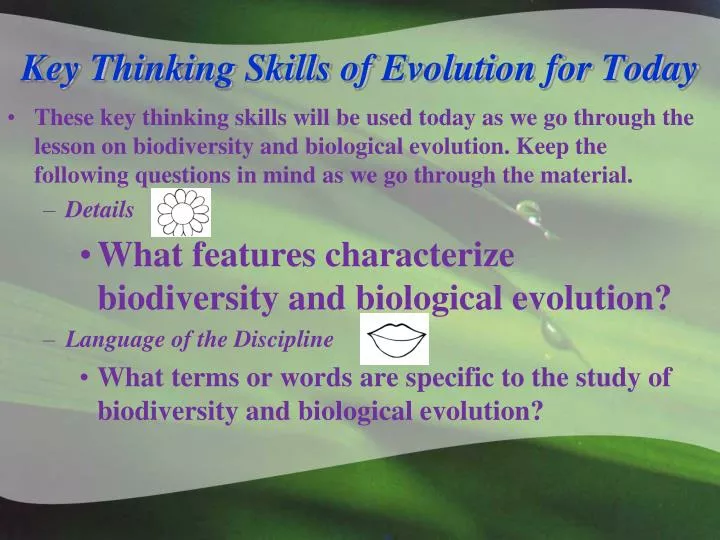 key thinking skills of evolution for today