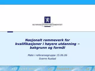 nasjonalt rammeverk for kvalifikasjoner i h yere utdanning bakgrunn og form l