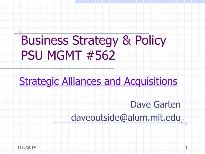 business strategy policy psu mgmt 562