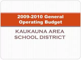 2009 2010 general operating budget