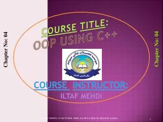 Course Title : OOP Using C++