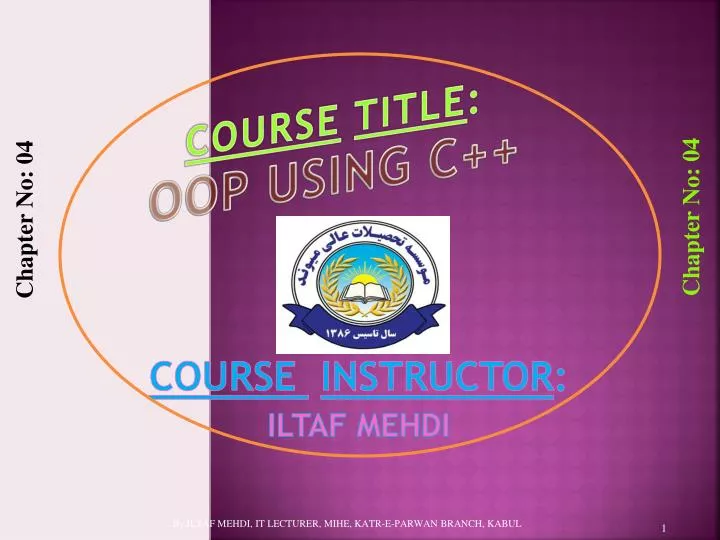 course title oop using c