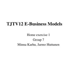 TJTV12 E-Business Models