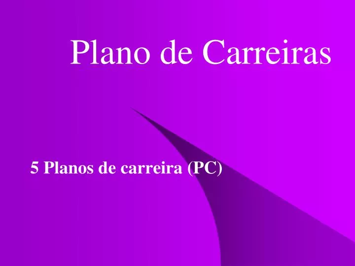 plano de carreiras