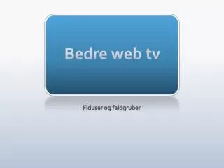bedre web tv