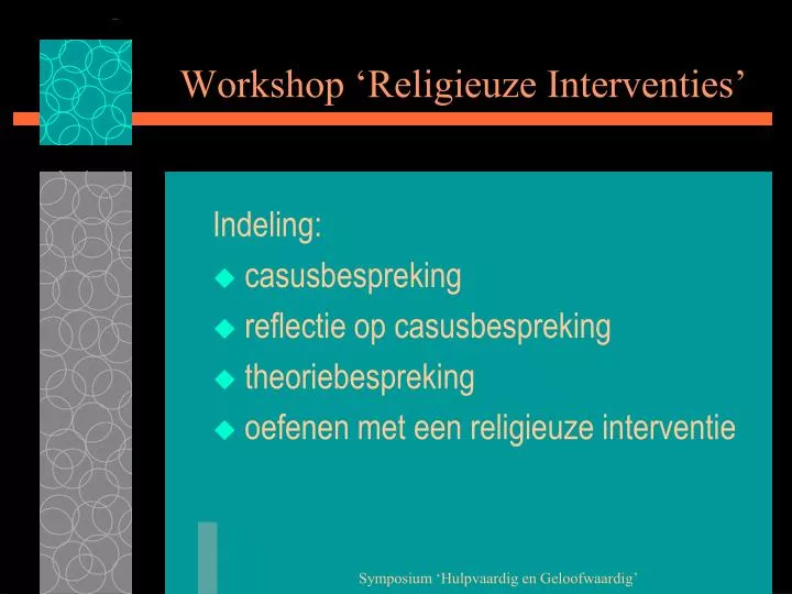 workshop religieuze interventies