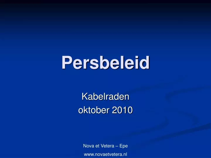 persbeleid