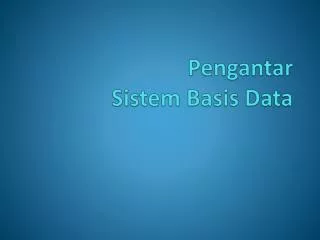 pengantar sistem basis data