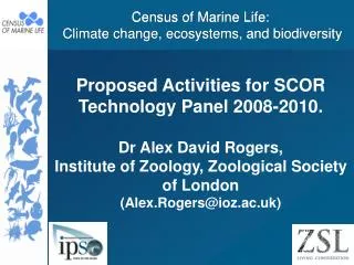 Census of Marine Life: Climate change, ecosystems, and biodiversity