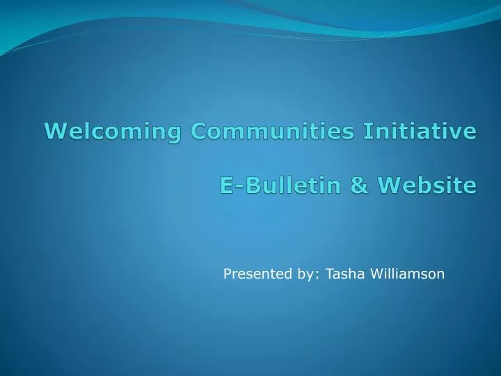 welcoming communities initiative e bulletin website