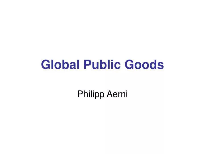 global public goods