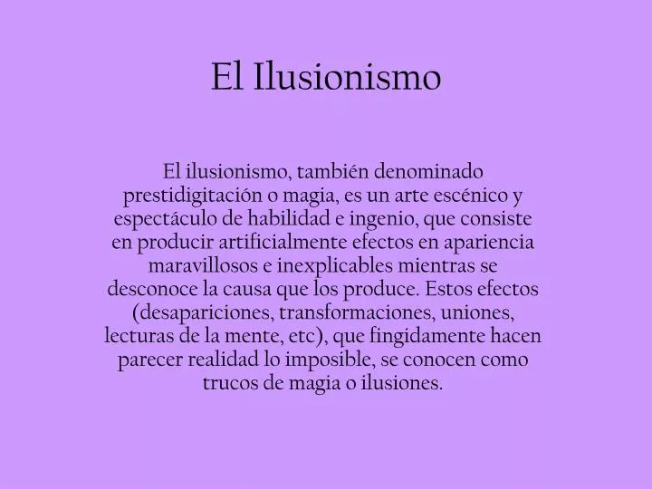 el ilusionismo