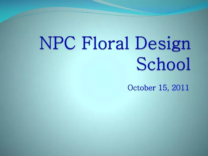 npc floral design school