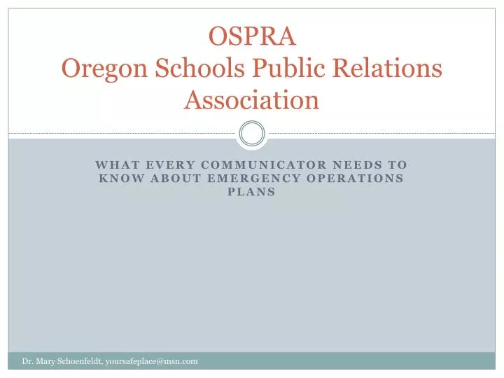 ospra oregon schools public relations association