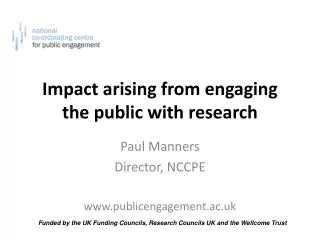 Impact arising from engaging the public with research